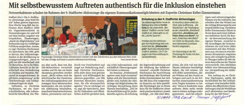 Mit selbstbewusstem Auftreten authentisch f&uuml;r die Inklusion einstehen!